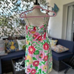 Lilly Pulitzer Floral Sundress with Pink and Green Pattern